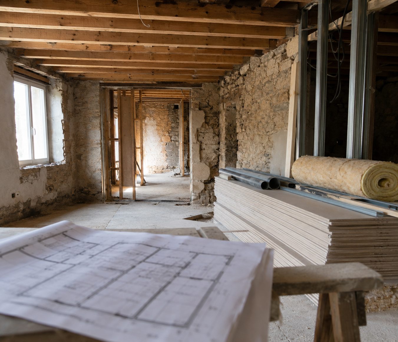 Chantier de transformation immobilière